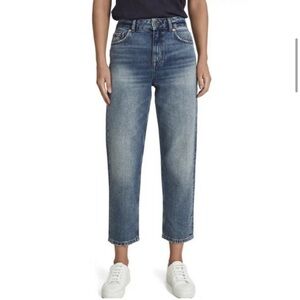 Reiss | High Rise Jeans. Mid Blue. Size 30. Straight Leg. 5 Pocket. Cotton.